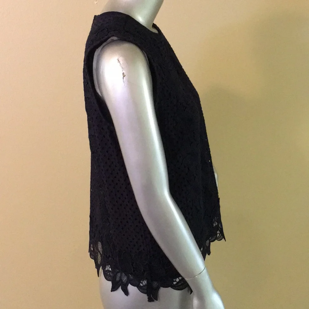 ANN TAYLOR | Mixed Lace Shell / Lace Top - Picture 5 of 10